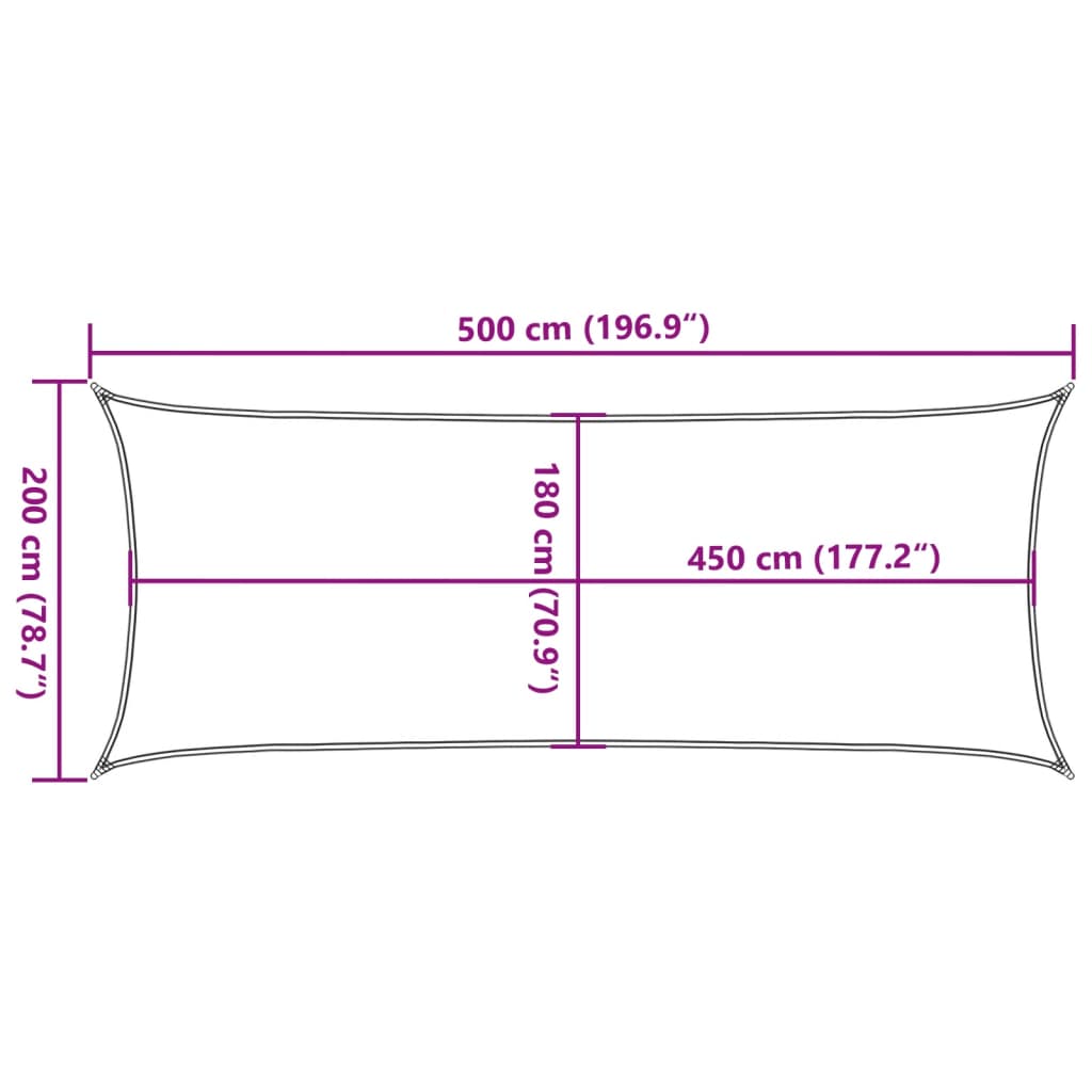 Πανί Σκίασης Ορθογώνιο Ανοιχτό Γκρι 2x5 μ. HDPE 160 γρ./μ² - d 4001978 - Image 2