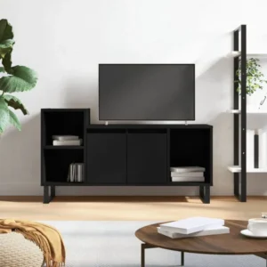 Έπιπλο τηλεόρασης Μαύρο vidaXL 100x35x55 cm Επεξεργασμένο ξύλο - D