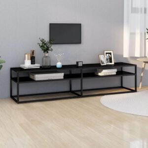 Έπιπλο Τηλεόρασης Μαύρο 180 x 40 x 40,5 εκ. από Γυαλί Ασφαλ.-D